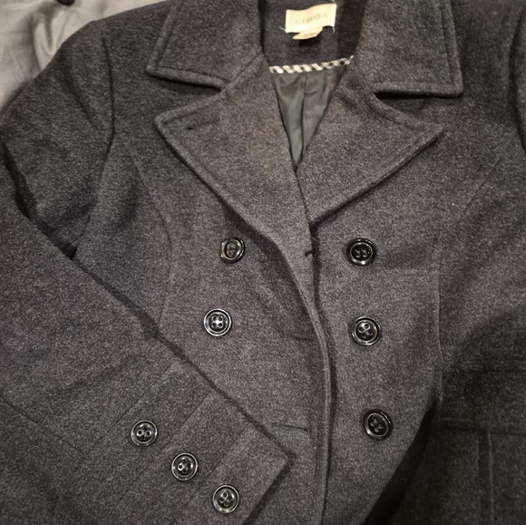St.Johns Bay Charcoal Double-Breasted Pea Coat - Picture 4 of 4